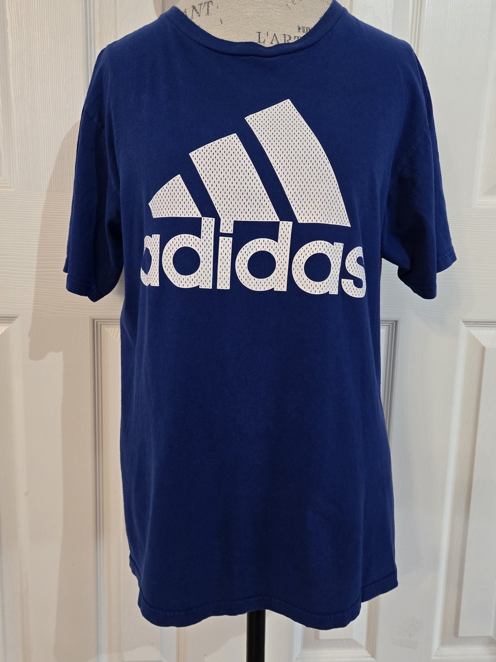 adidas Navy Blue Short Sleeve Tee with White Logo